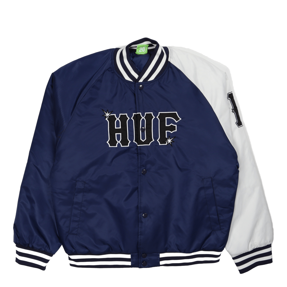 HUF Baseball Navy & White Bomber Jacket