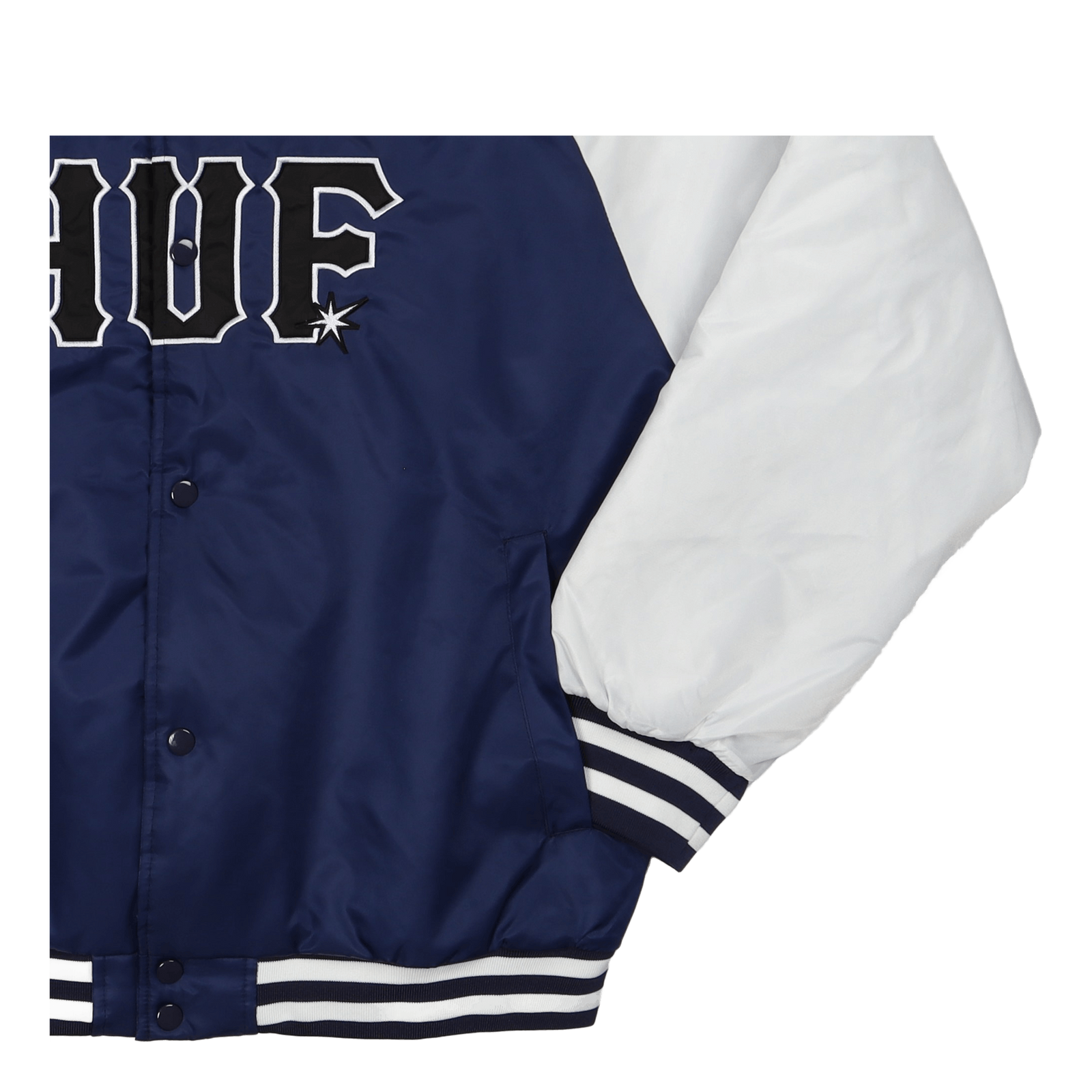 Huf Satin Baseball Jacket Navy