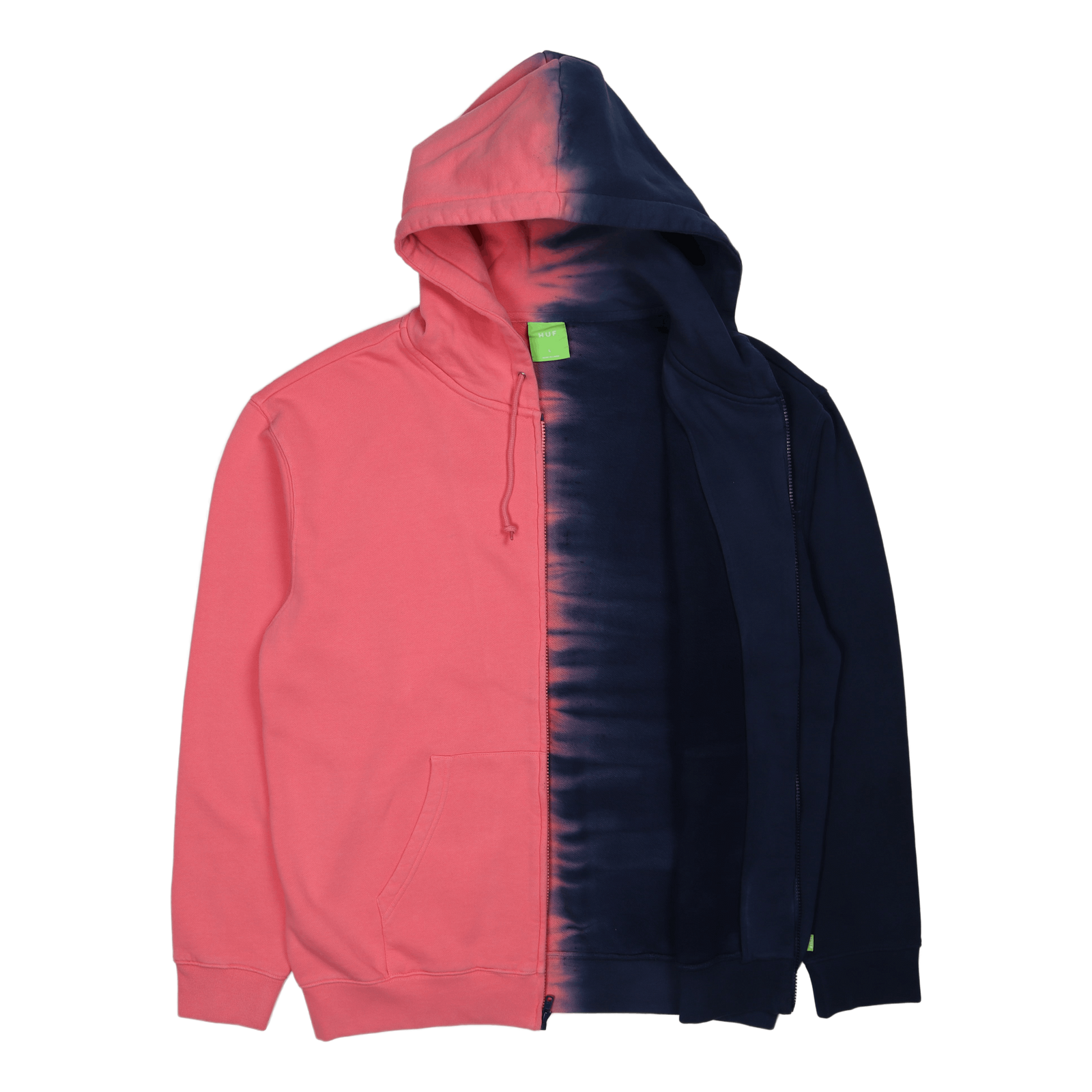 Split Dye F/z Hoodie Pink/navy