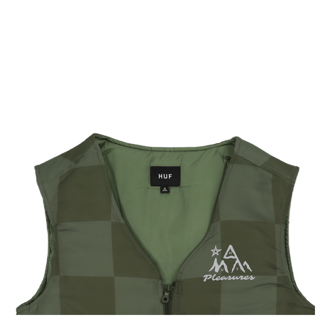 HUF X PLEASURES MIDLAND VEST OLIVE