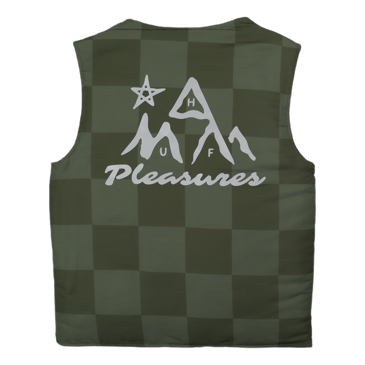 HUF X PLEASURES MIDLAND VEST OLIVE