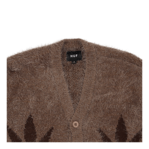 HUF X PLEASURES OUTRO CARDIGAN BROWN