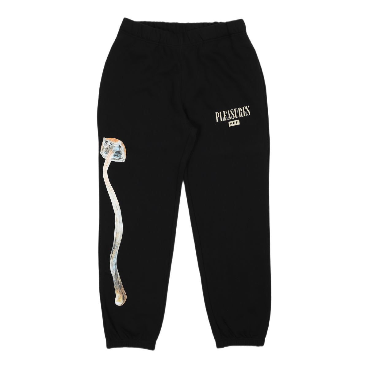 HUF X PLEASURES SPORE FLEECE PANT BLACK