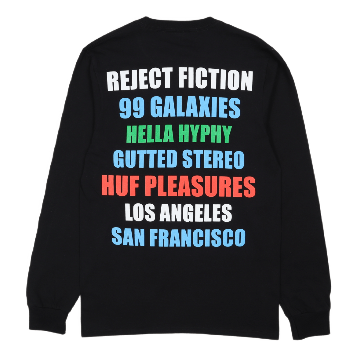 HUF X PLEASURES 12 GALAXIES L/S TEE BLACK