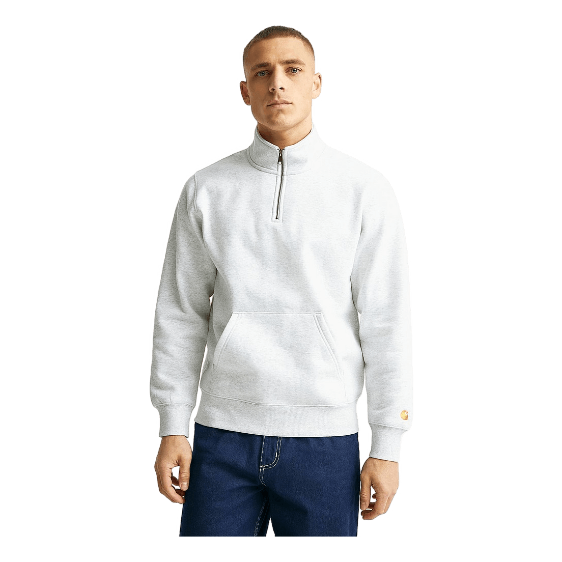 Chase Neck Zip Sweat Ash Heather / Gold
