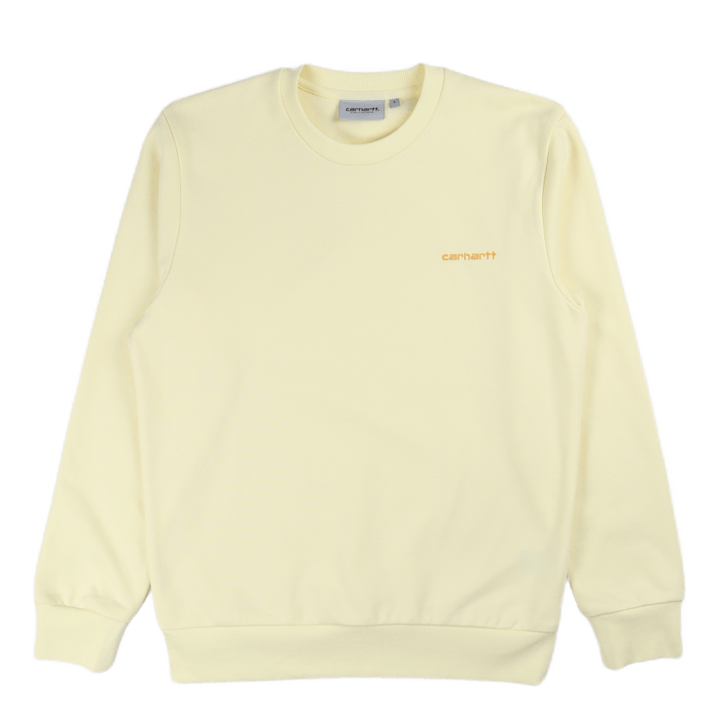 Script Embroidery Sweat Soft Yellow / Popsicle