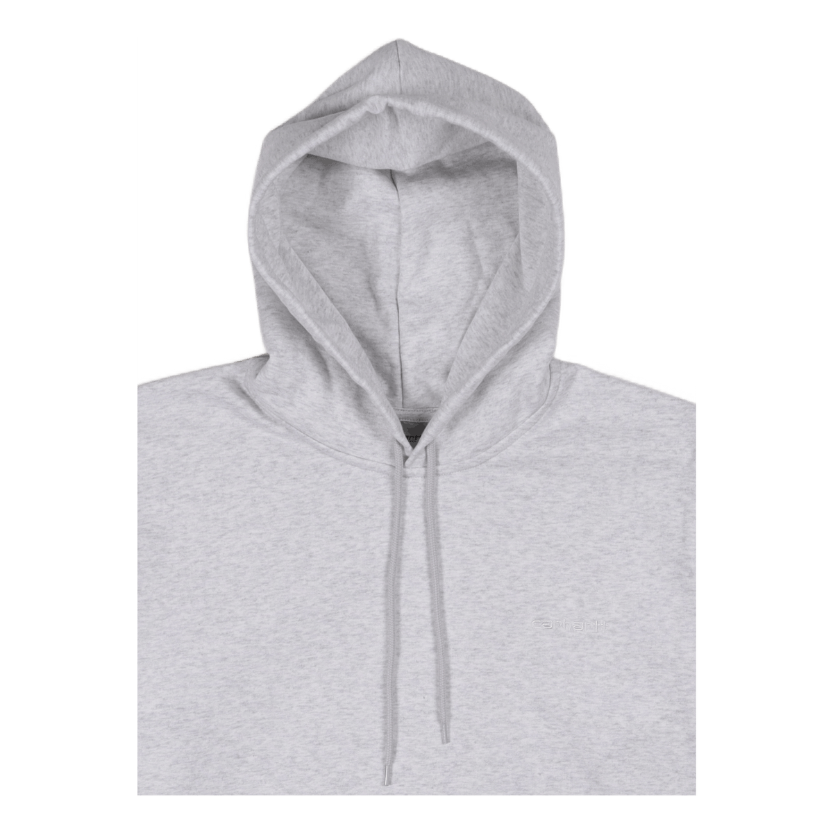 Hooded Script Embroidery Sweat Ash Heather / White