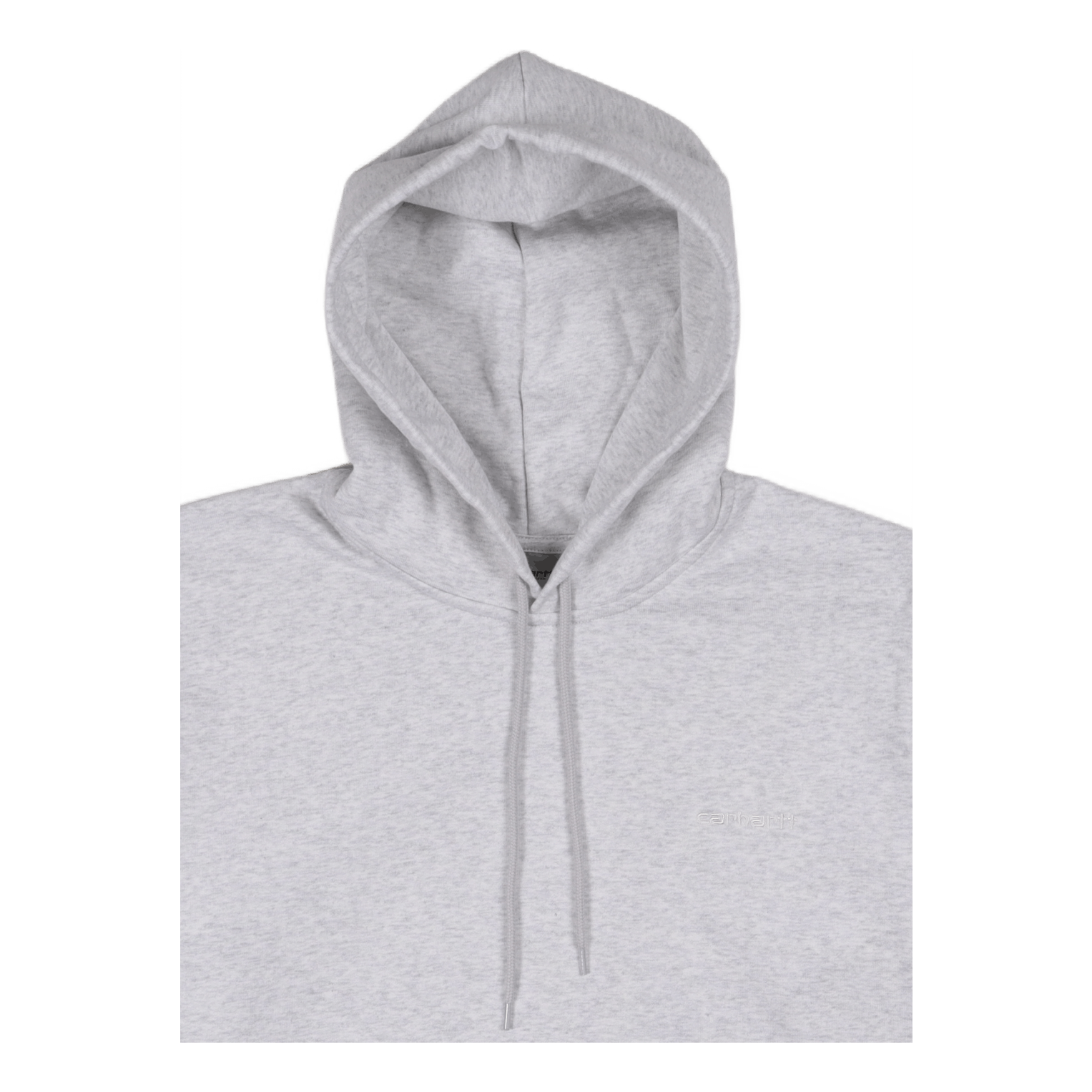 Hooded Script Embroidery Sweat Ash Heather / White