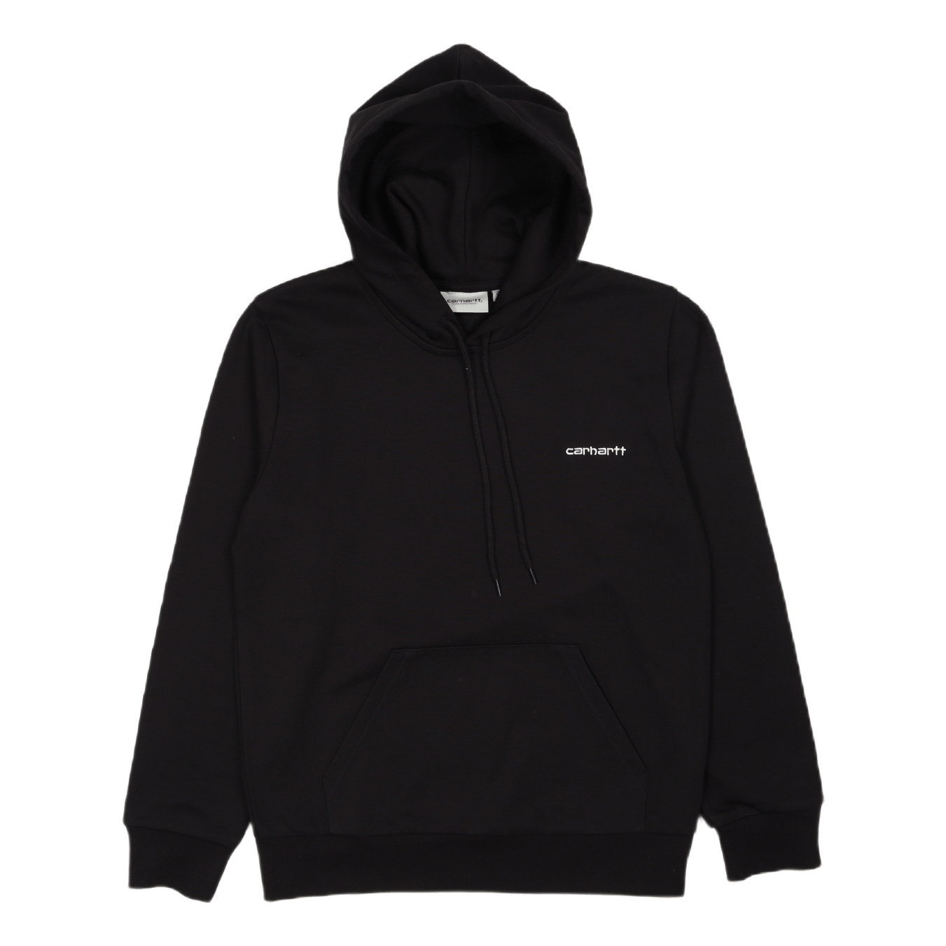 Hooded Script Embroidery Sweat Black / White