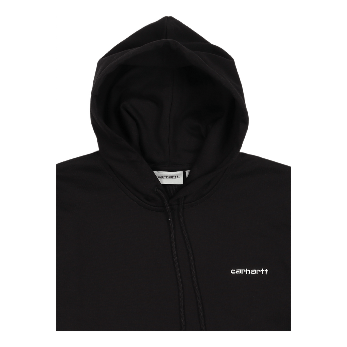 Hooded Script Embroidery Sweat Black / White