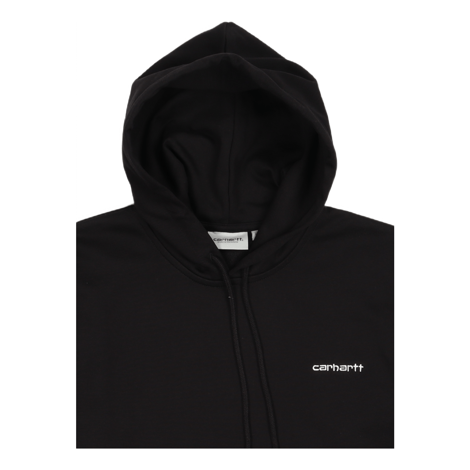 Hooded Script Embroidery Sweat Black / White