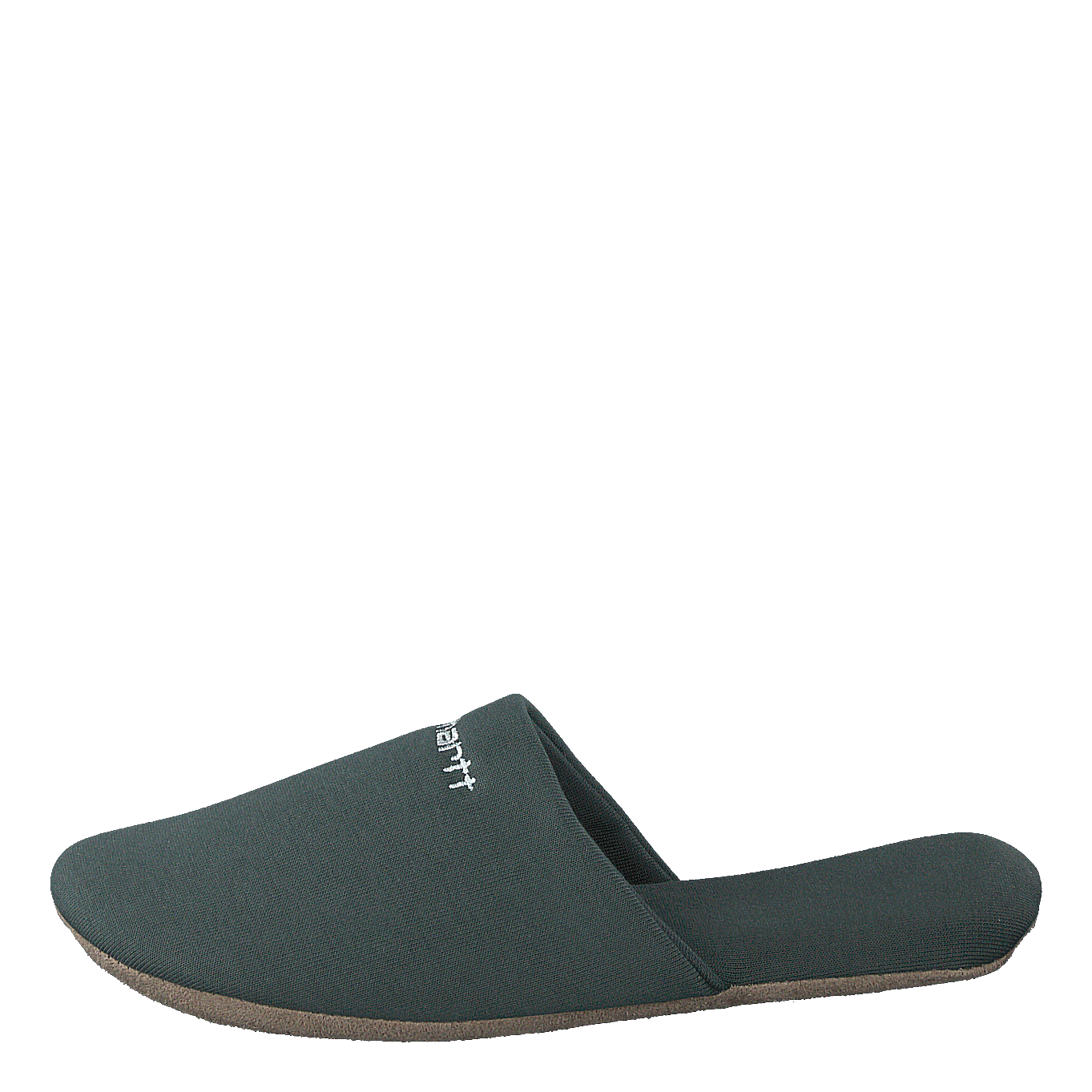 Script Embroidery Slippers Hemlock Green / White