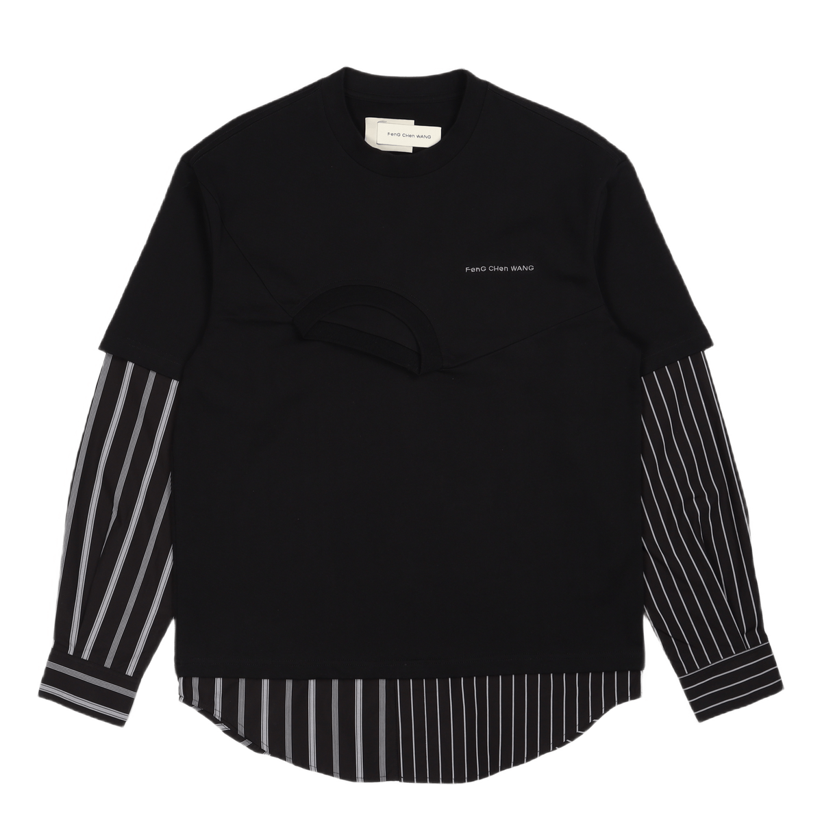 Shirting Panelled Sweater Black