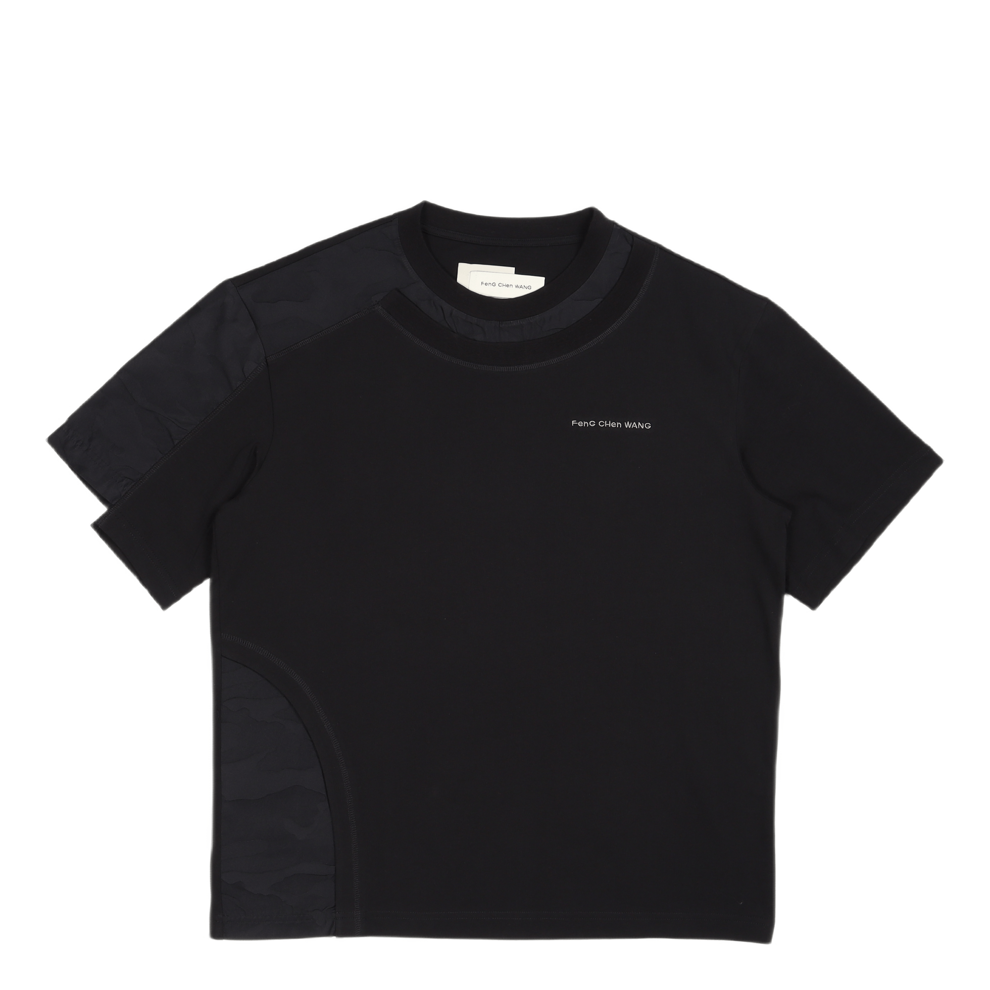 Layered Stitch Detail T-shirt Black