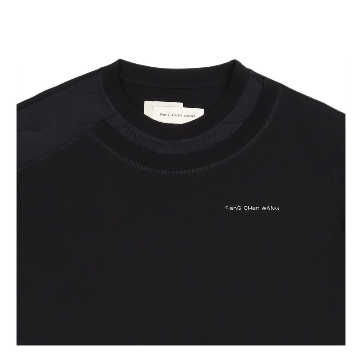 Layered Stitch Detail T-shirt Black
