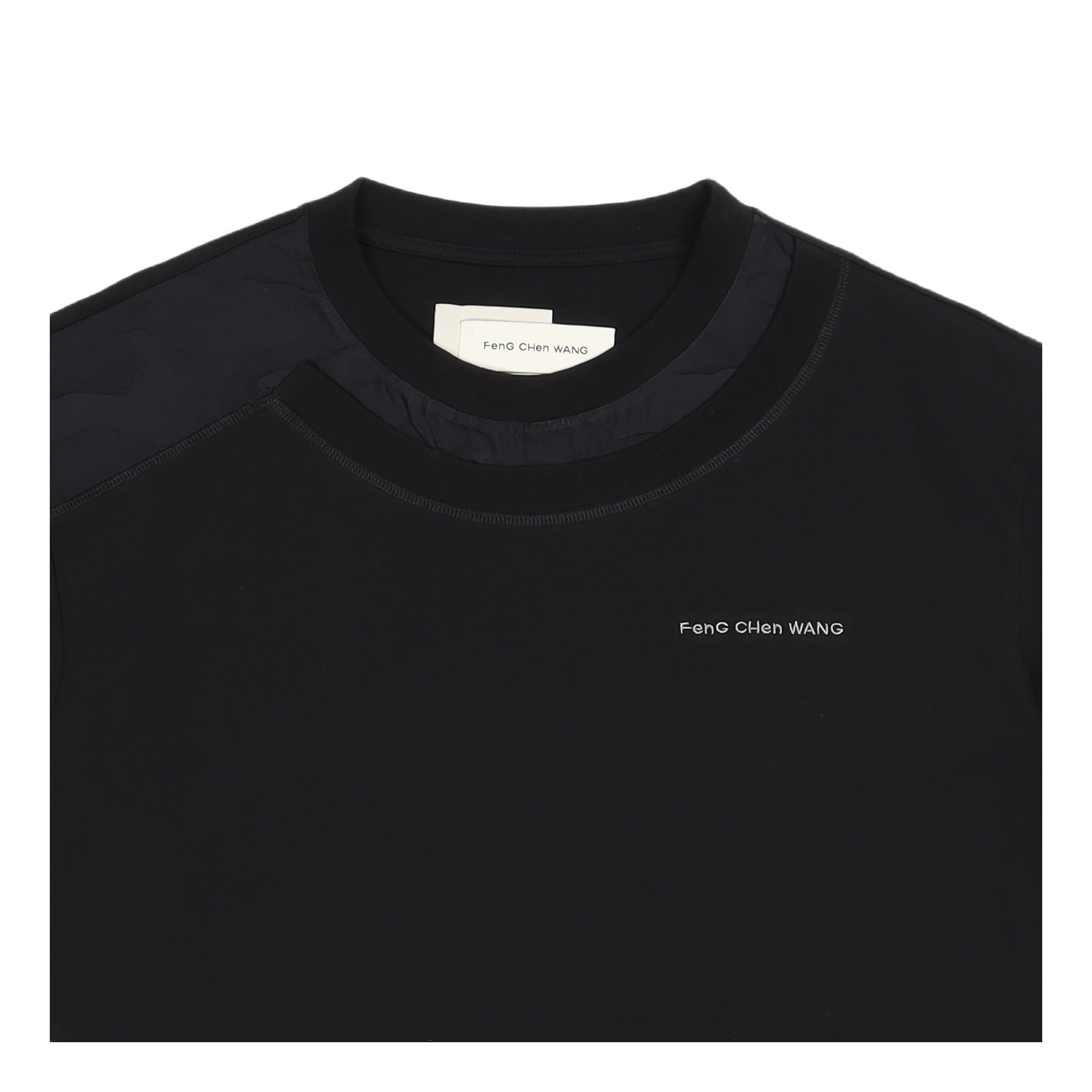 Layered Stitch Detail T-shirt Black