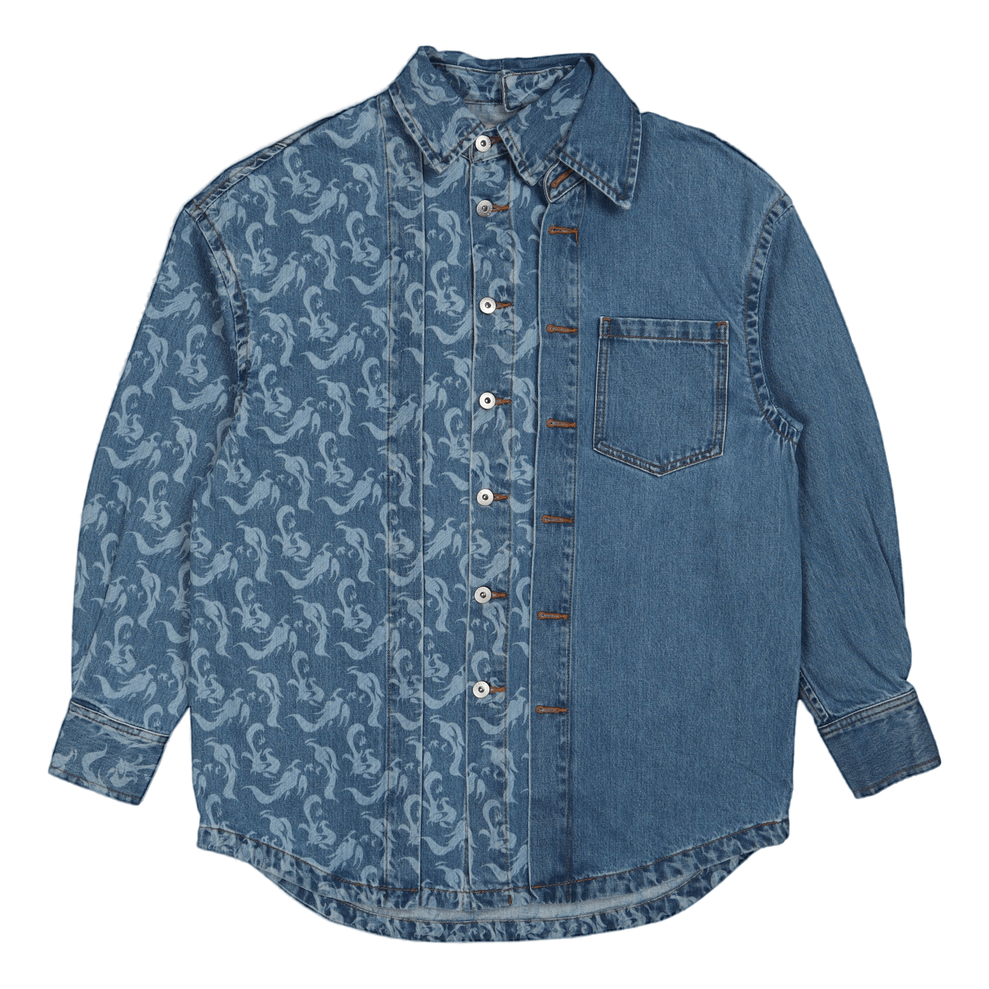 Phoenix Layered Denim Shirt Indigo