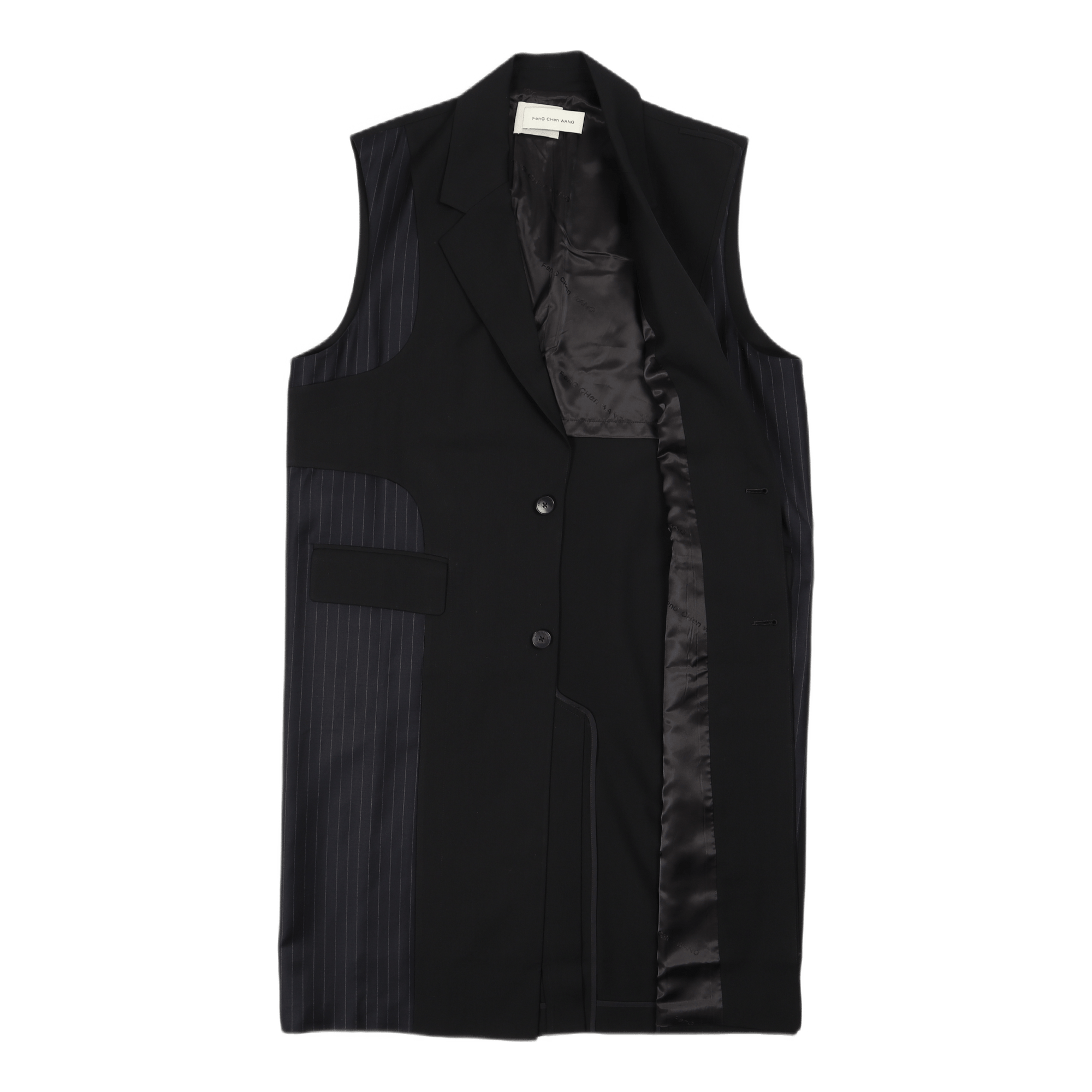 Long Sleeveless Coat Black