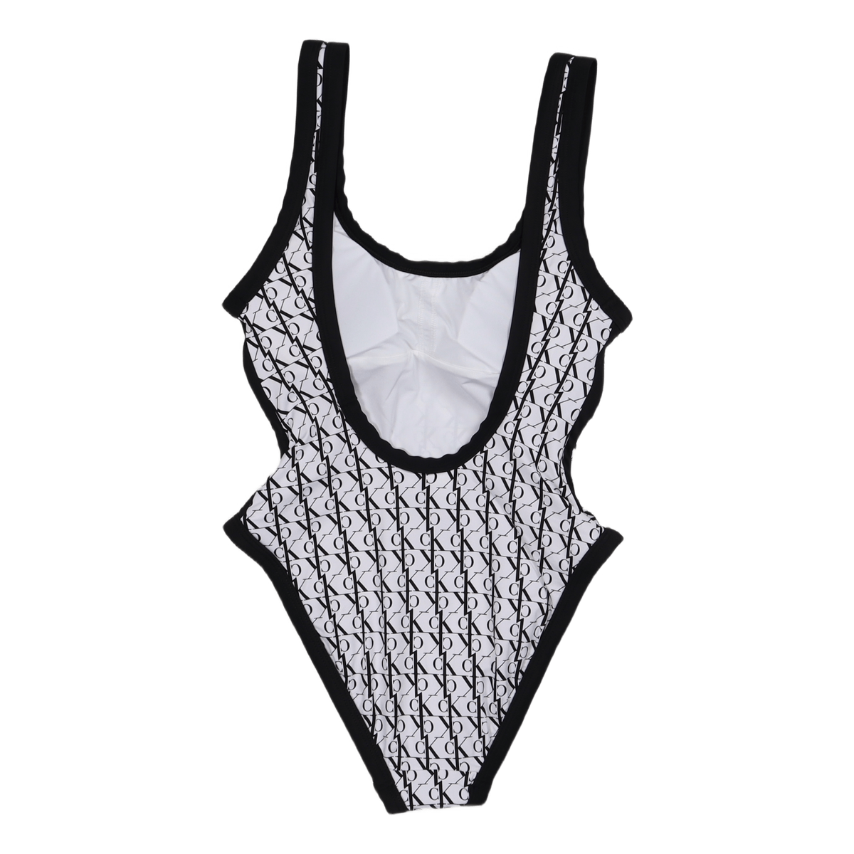 Scoop Back One Piece-rp Monogram White