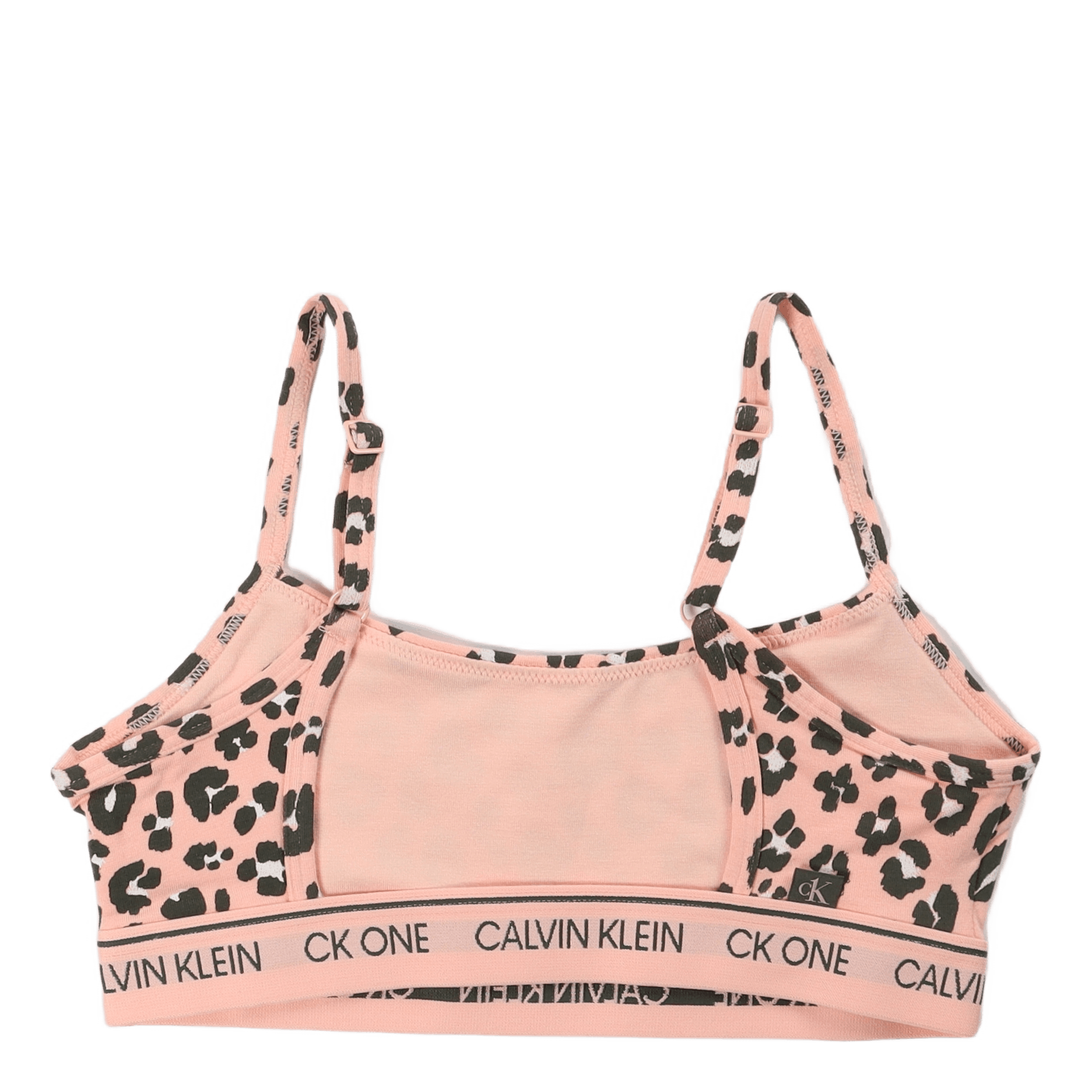 Calvin Klein Ck One Cotton Unlined Bralette In Peach Leopard
