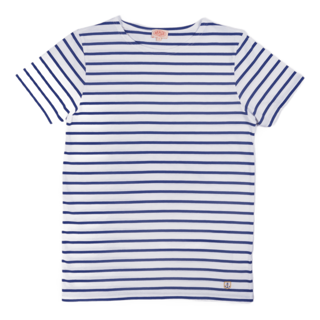 Striped Breton Shirt "hoëdic" White/ Royal Blue