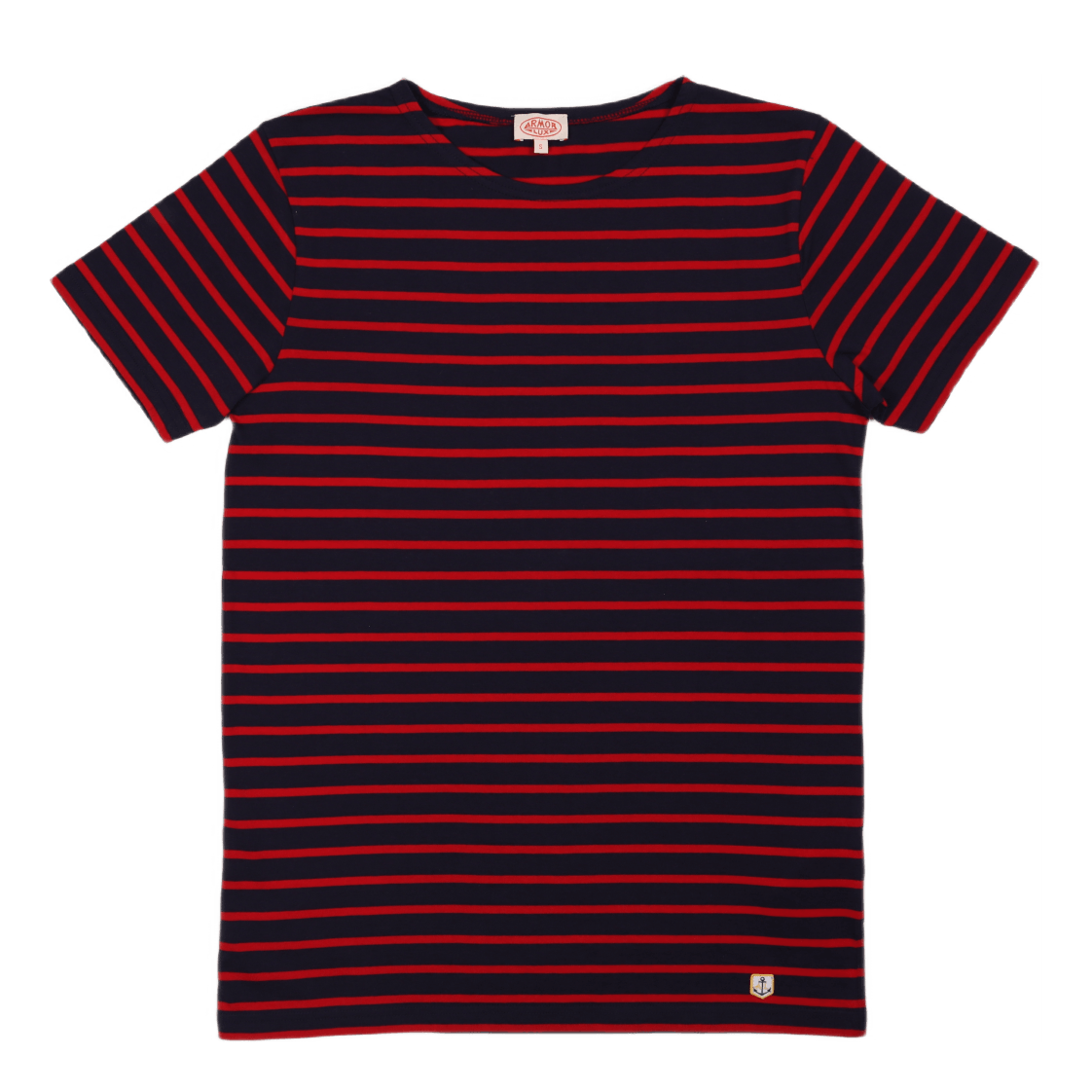 Striped Breton Shirt "hoëdic" Navire Navy/braise Red