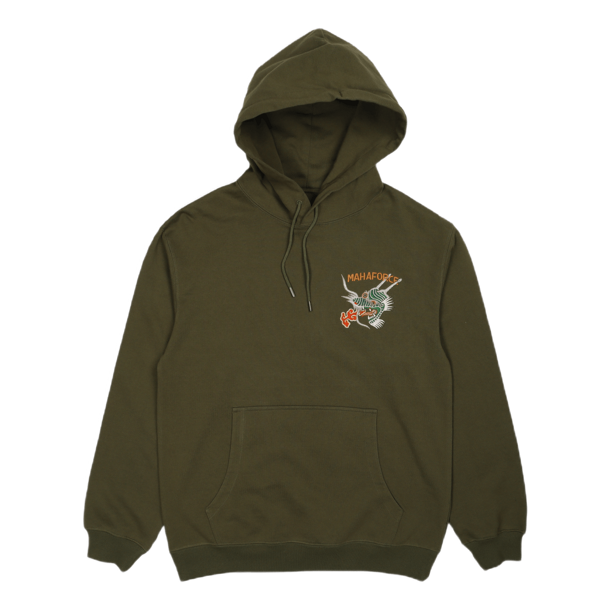 Maha Force Embroidered Hoody O Olive