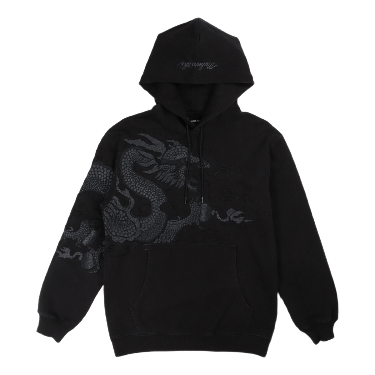 Tibetan Dragon Hooded Sweat Wa Black