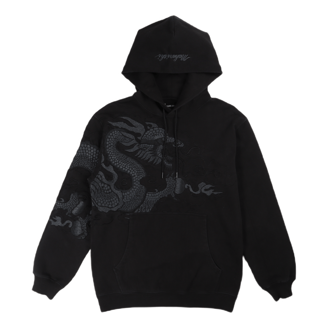 Tibetan Dragon Hooded Sweat Wa Black