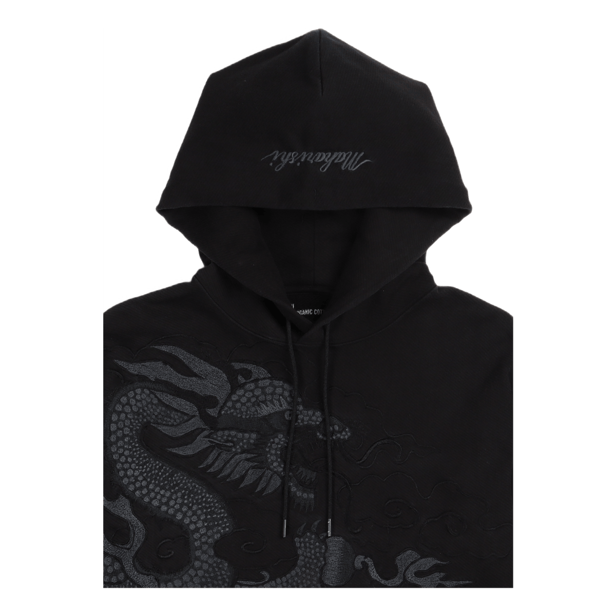 Tibetan Dragon Hooded Sweat Wa Black