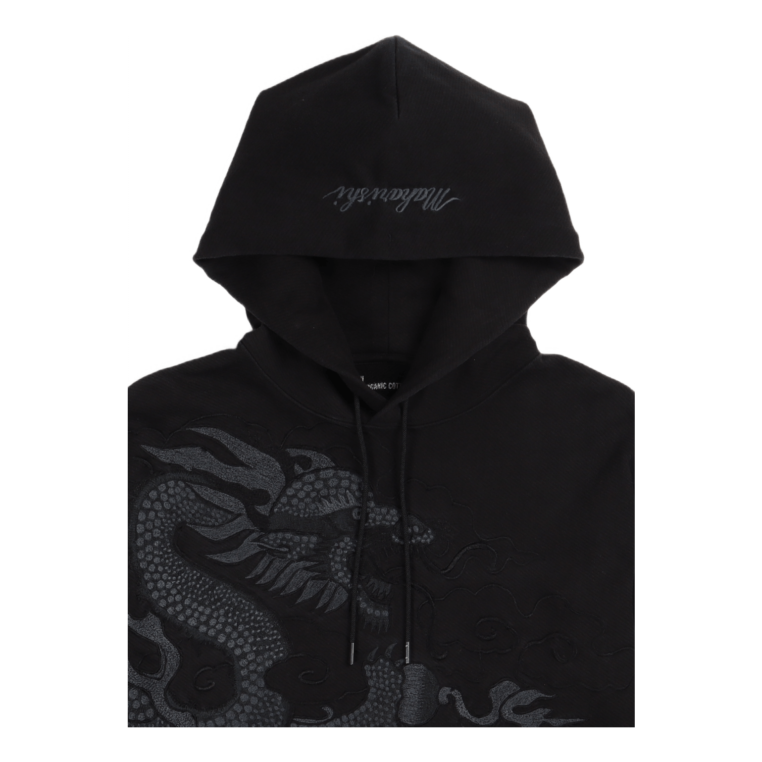 Tibetan Dragon Hooded Sweat Wa Black