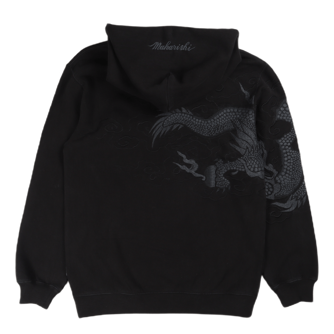 Tibetan Dragon Hooded Sweat Wa Black