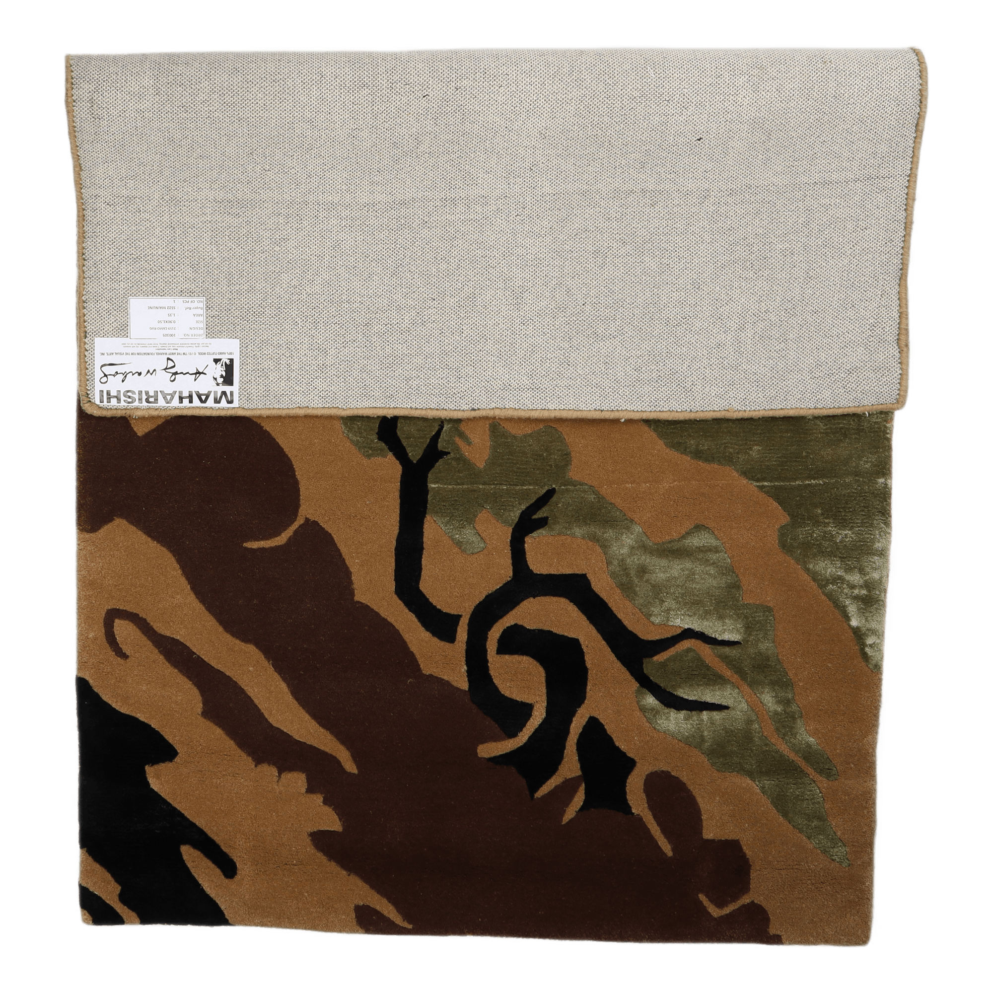 Camo Rug Hand-tufted Wool Woodland