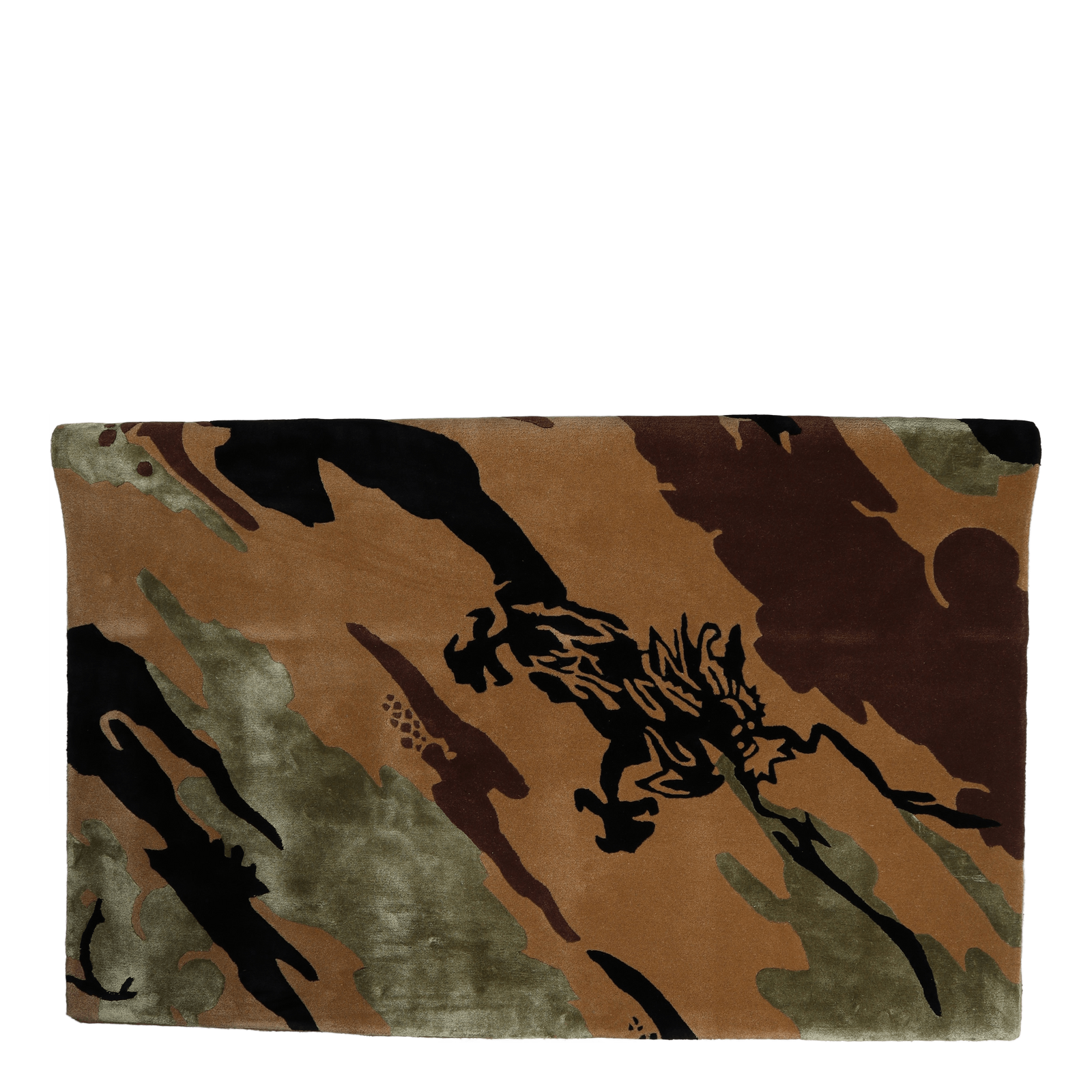 Xl Camo Rug Hand-tufted Wool Woodland