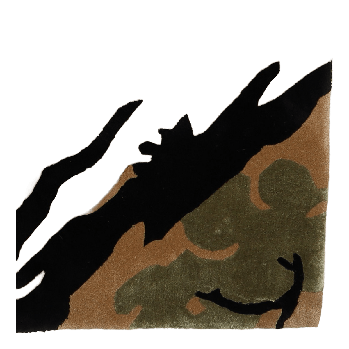 Xl Camo Rug Hand-tufted Wool Woodland