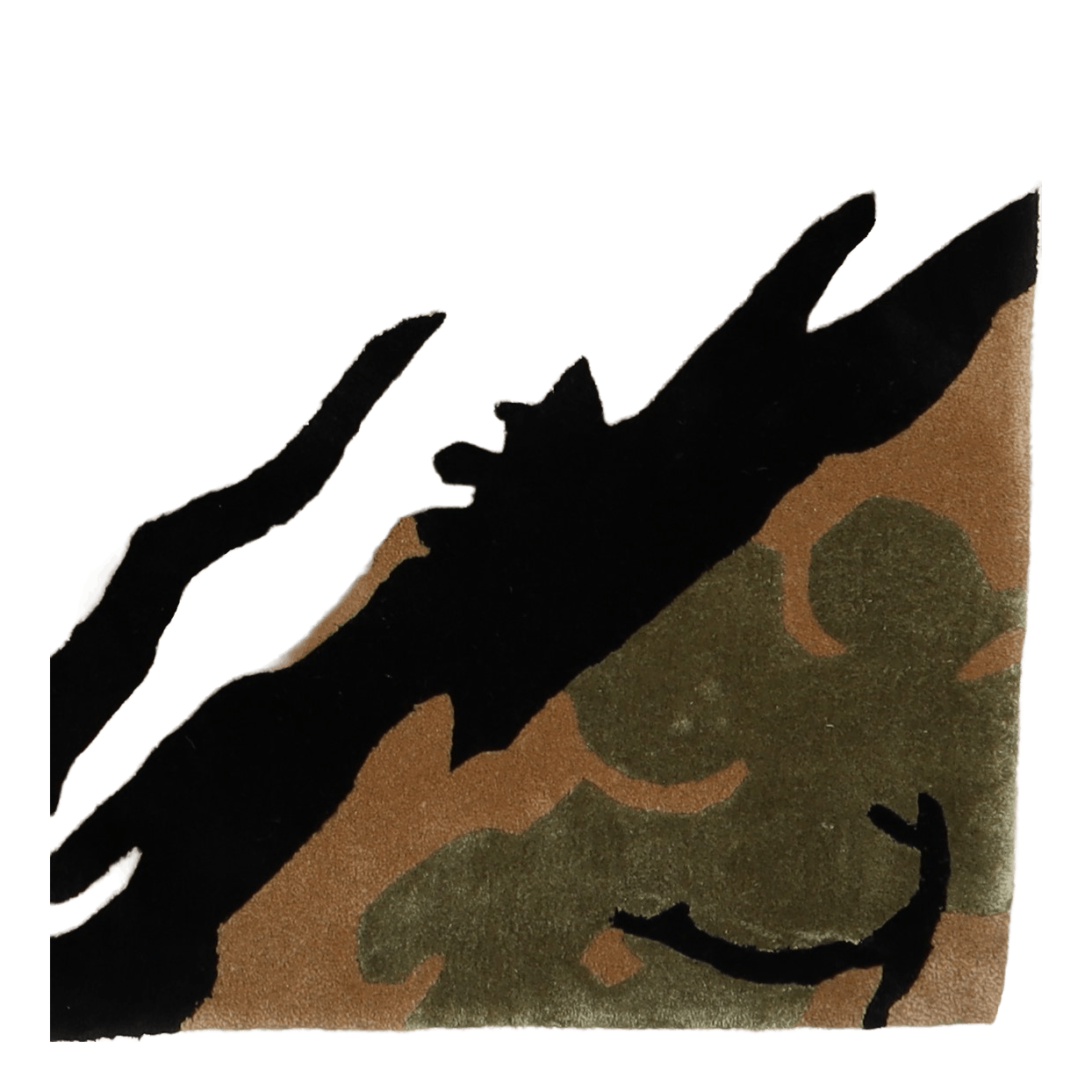 Xl Camo Rug Hand-tufted Wool Woodland