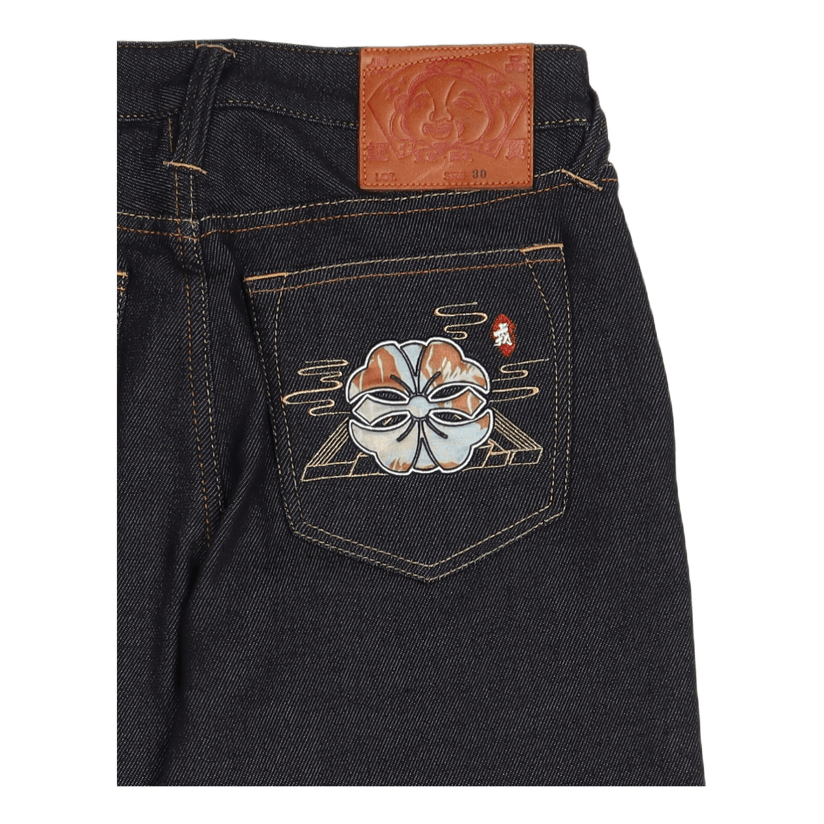 Kamon Applique Pocket Denim Jo Indigo Wash