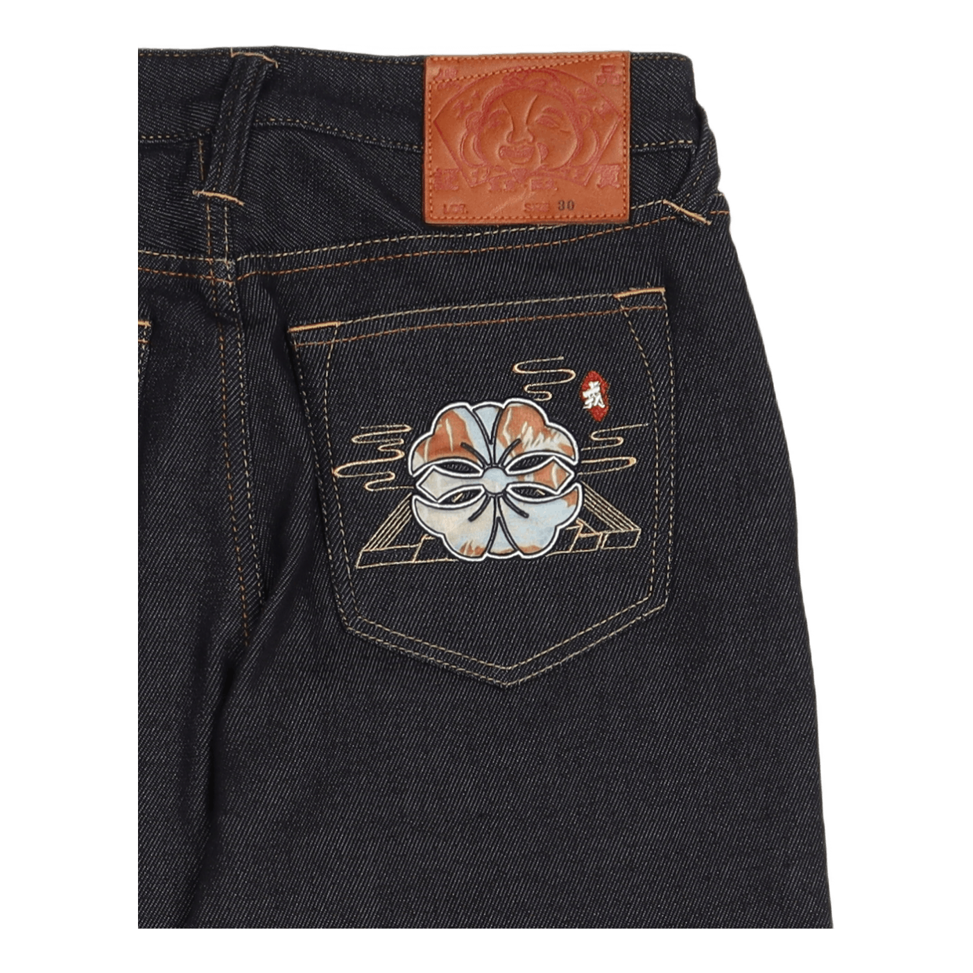 Kamon Applique Pocket Denim Jo Indigo Wash