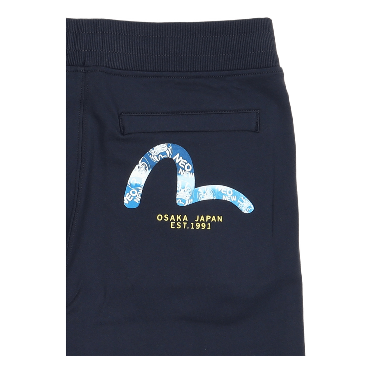 Tie Dye Sweatshorts With Print Dark Navy