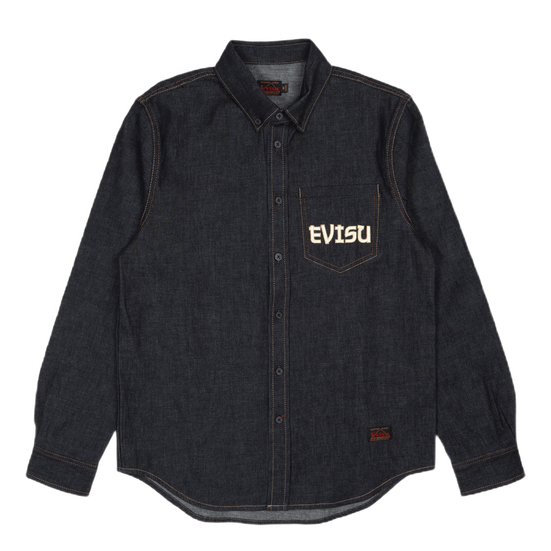 Calligraphy Printed Daicock Ls Indigo Wash