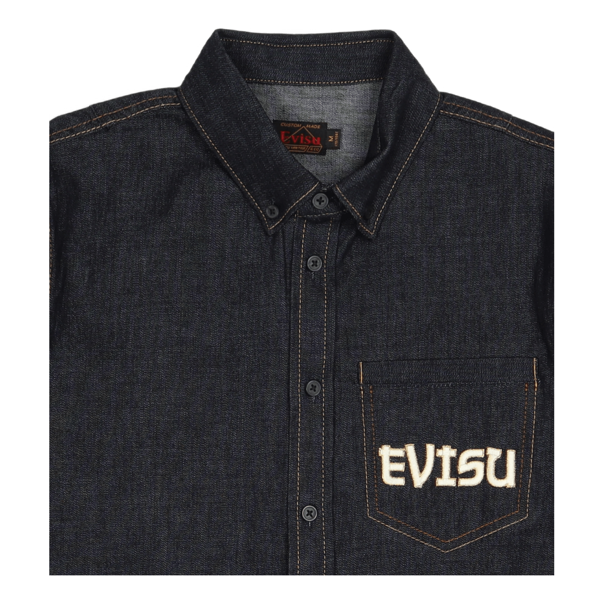 Calligraphy Printed Daicock Ls Indigo Wash