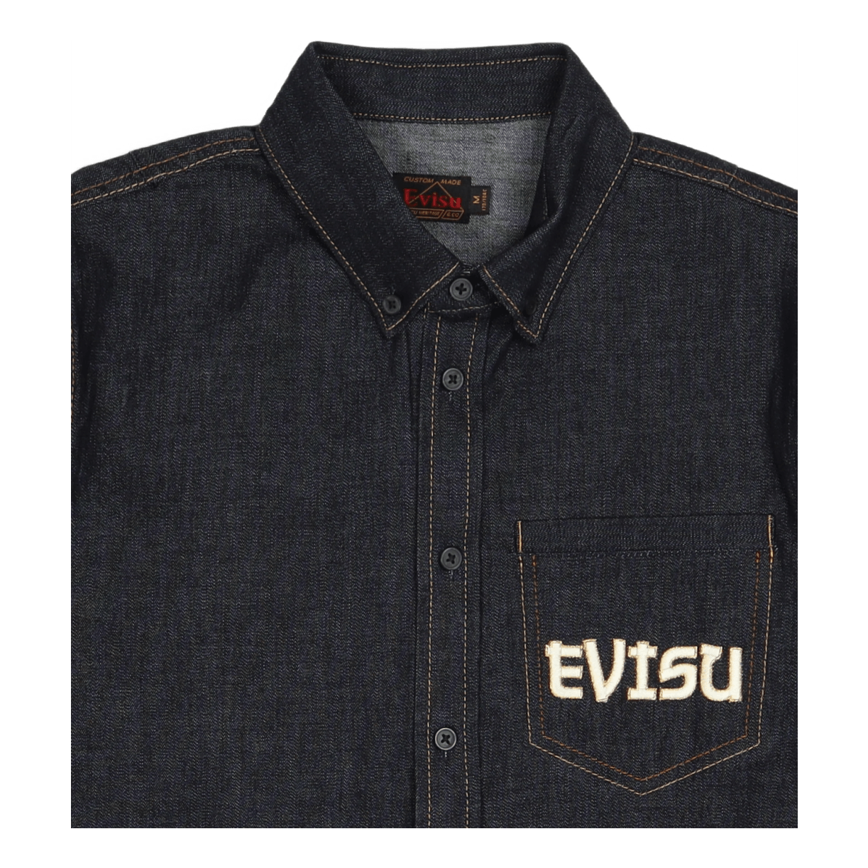 Calligraphy Printed Daicock Ls Indigo Wash