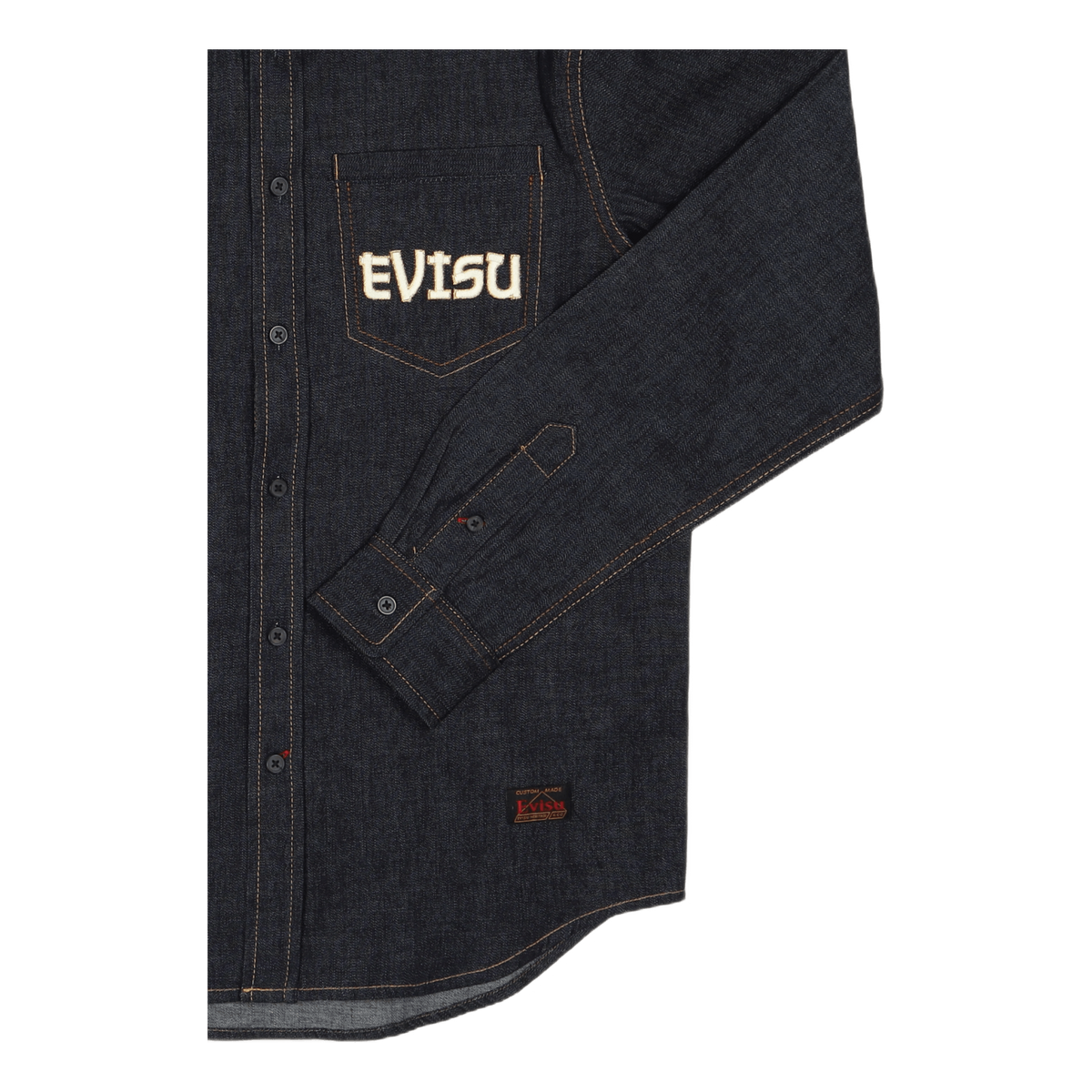 Calligraphy Printed Daicock Ls Indigo Wash