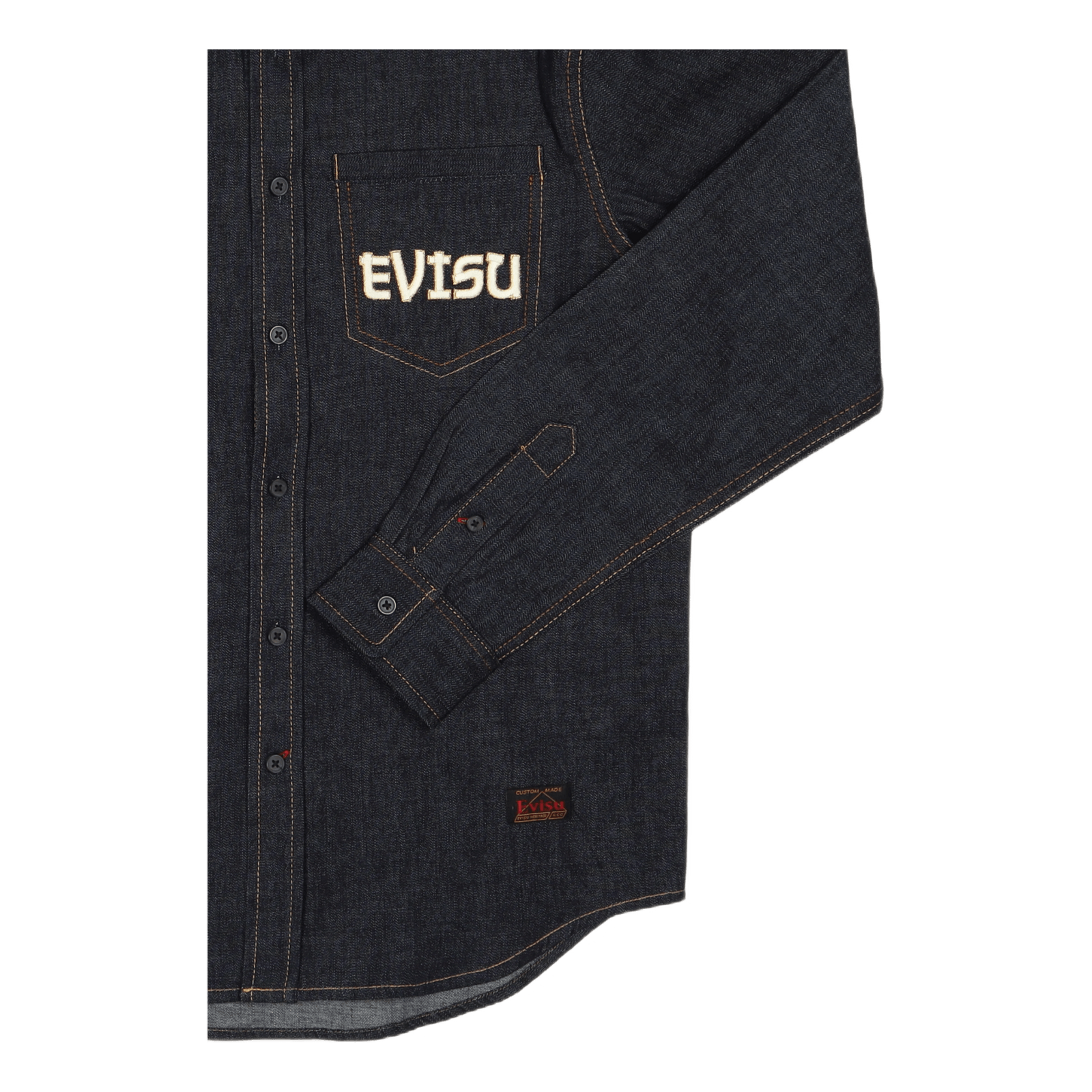 Calligraphy Printed Daicock Ls Indigo Wash