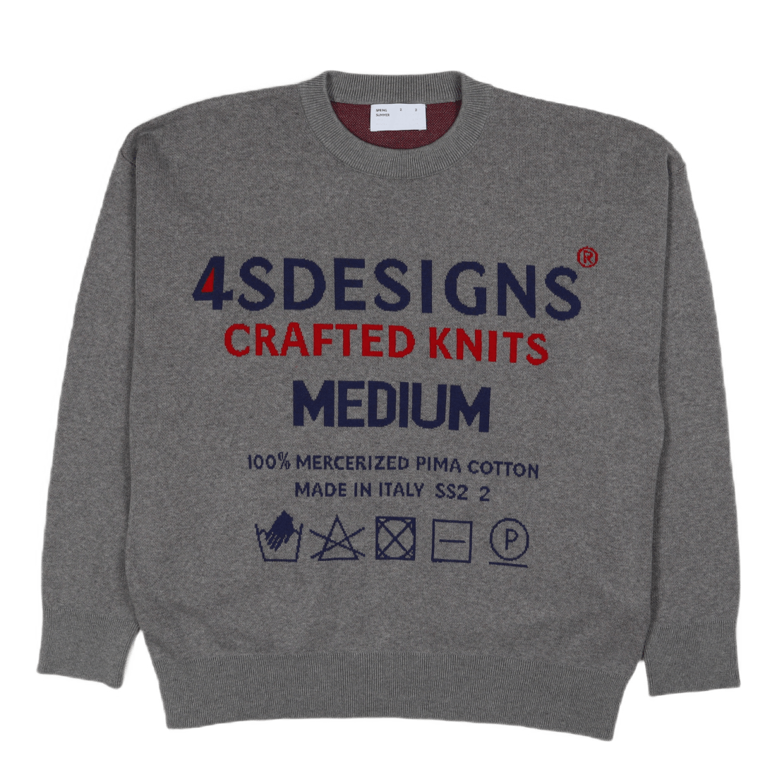 Knit Size-tag Crewneck Grey Wi