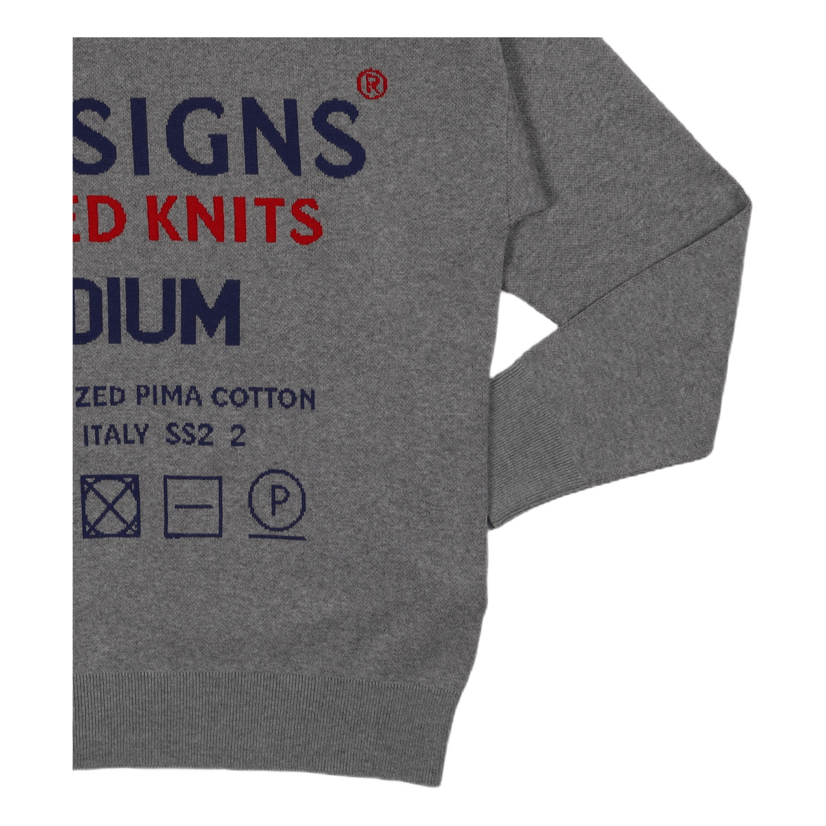 Knit Size-tag Crewneck Grey Wi