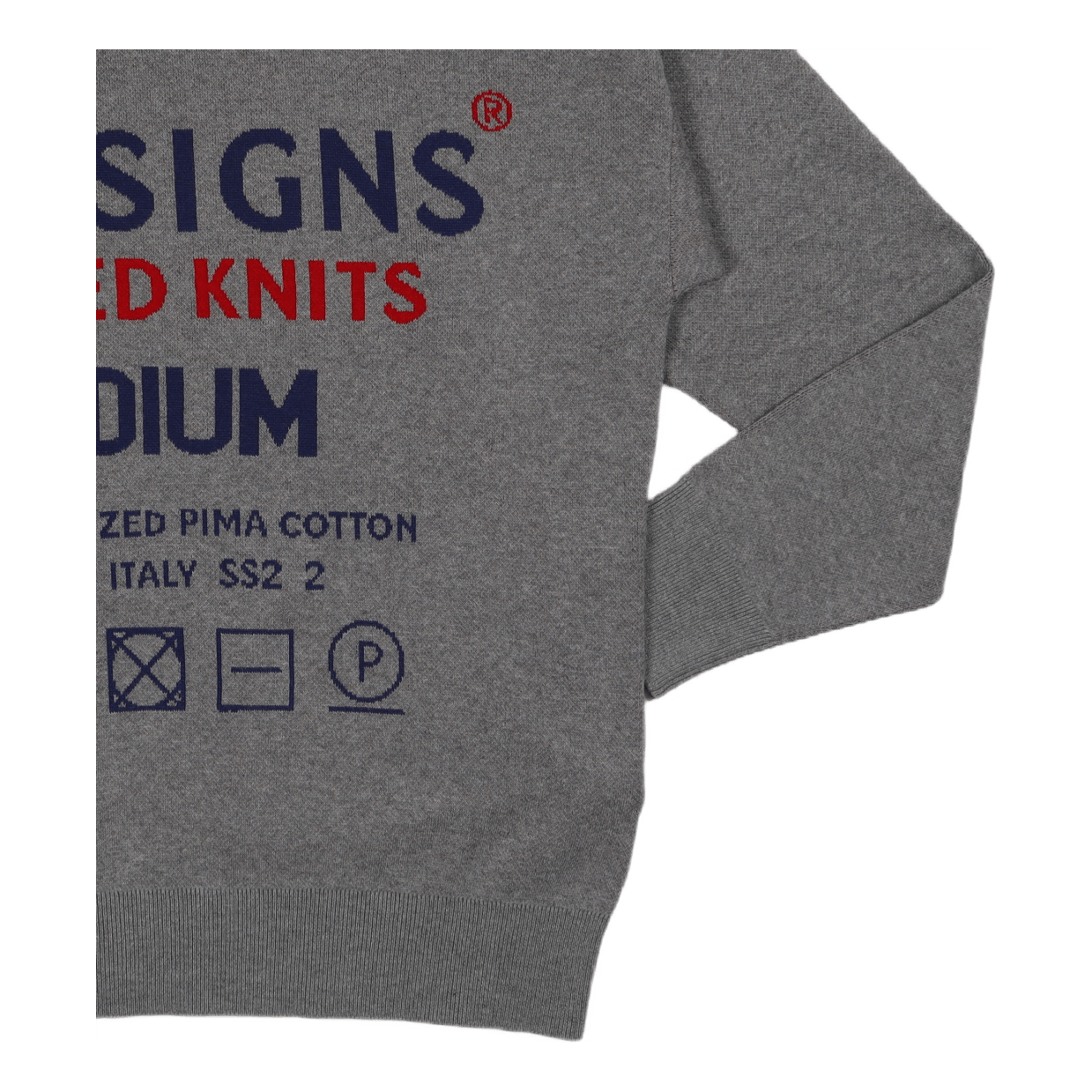 Knit Size-tag Crewneck Grey Wi