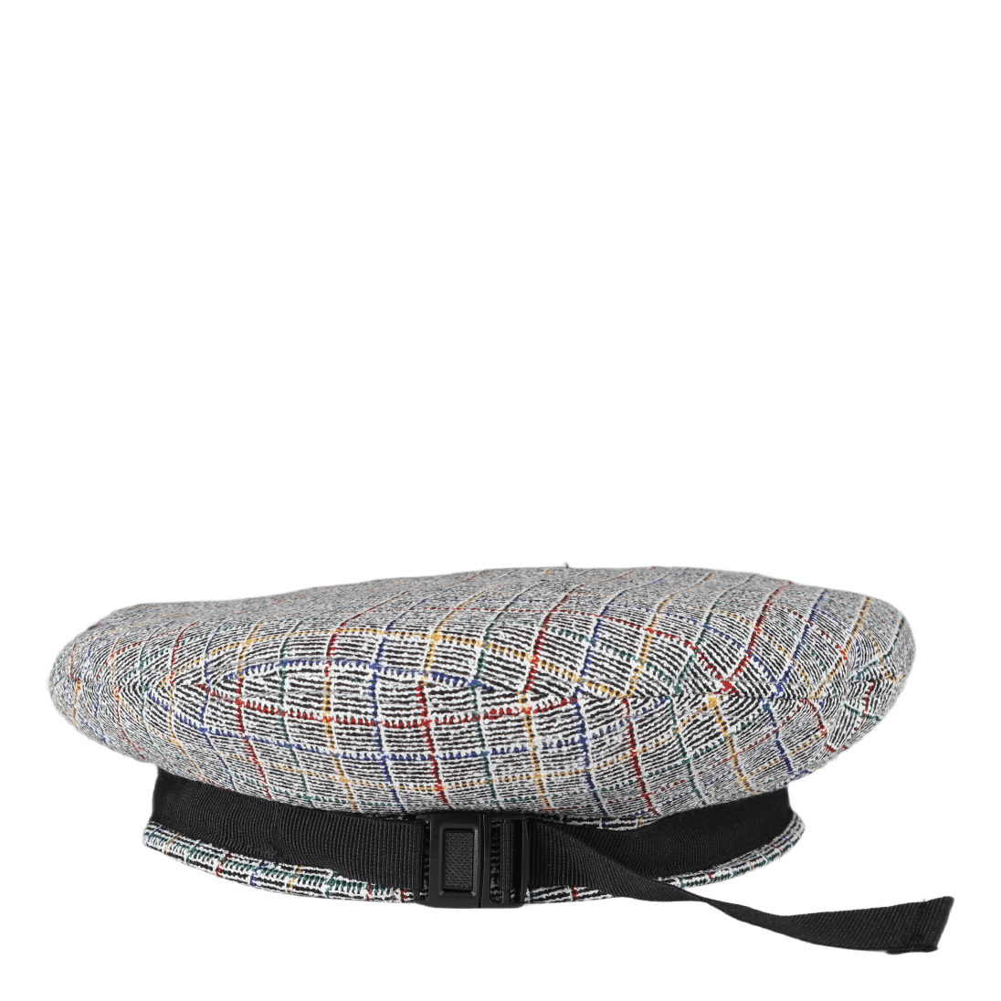 Beret Black/multi Check Bouclé