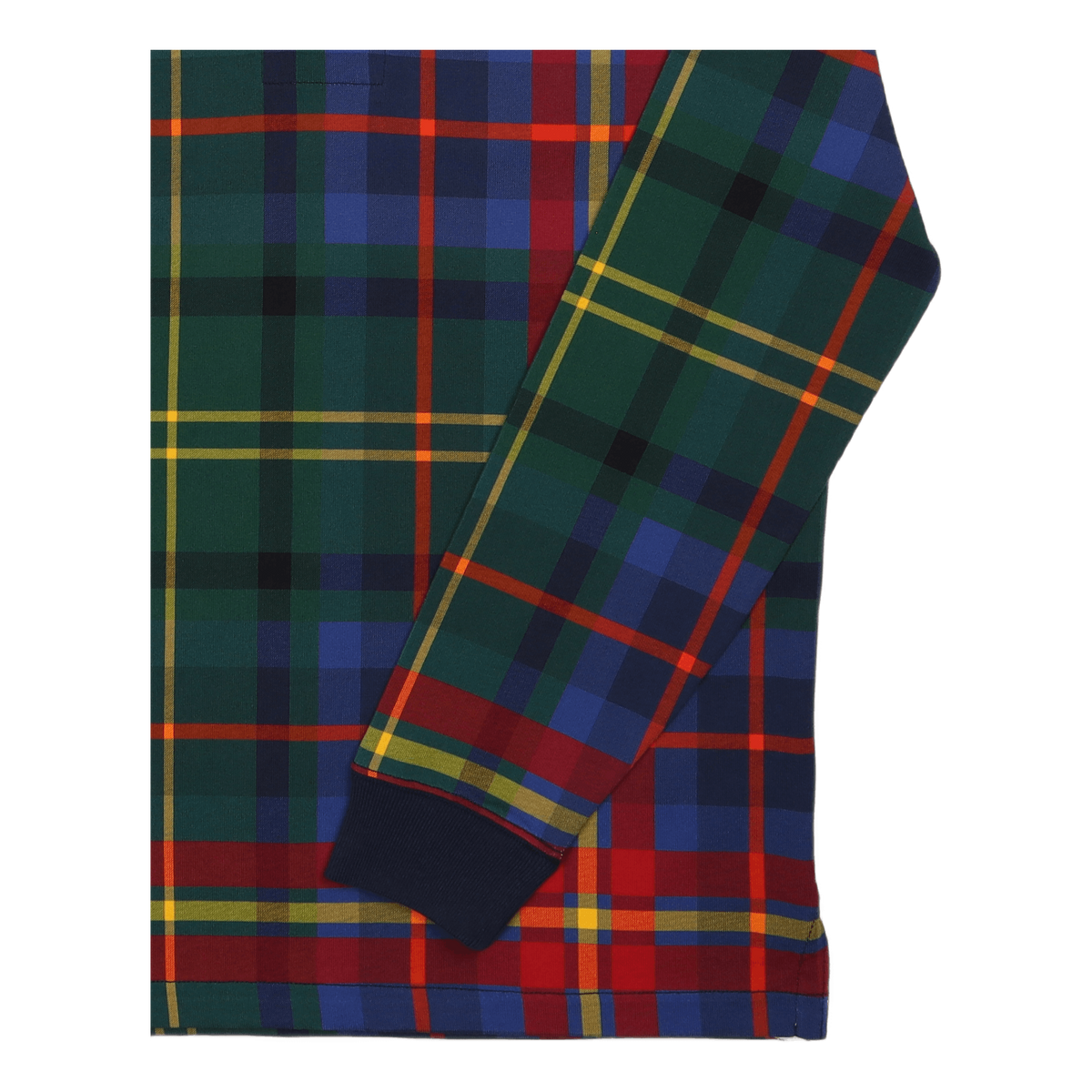 Classic Fit Plaid Jersey Rugby Shirt Heritage Royal Plaid Multi