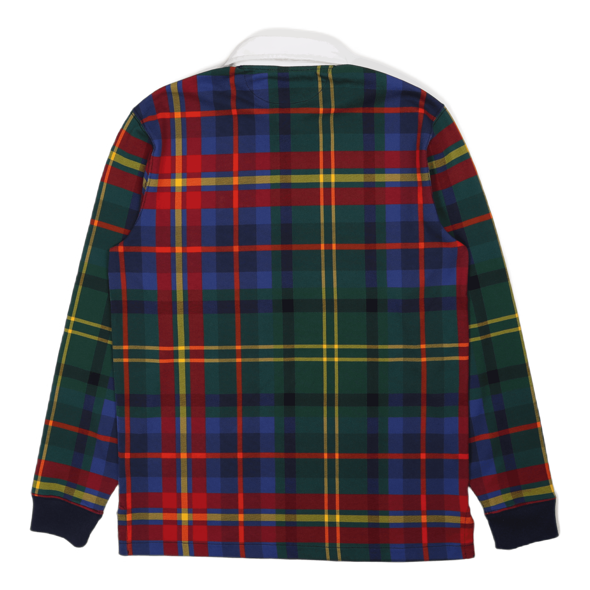 Classic Fit Plaid Jersey Rugby Shirt Heritage Royal Plaid Multi